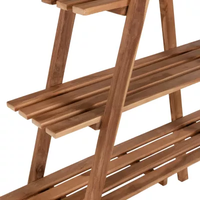 Raft librash STAM, dru teak, ngjyrë natyrale, 120x33x180H cm