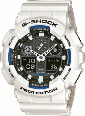 Orë dore për meshkuj Casio G-Shock, e bardhë