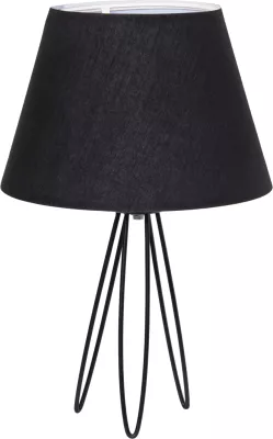 Llambë tavoline LIVO FH4708.01 e zezë me bazë trekëmbëshe metalike Φ22x36Hcm