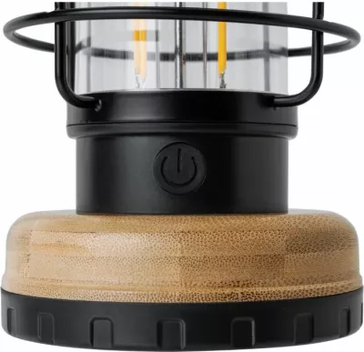 fener kampingu BRUNNER Lamparina 0720068N, LED 120 lm, bateri rikarikueshme 4000 mAh, e zezë/natyrale (bambu)