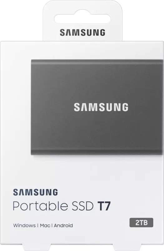 SSD portabël Samsung T7, 2 TB, USB Type-C 3.2 Gen 2, Gri