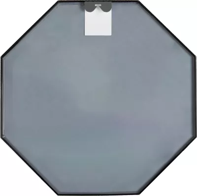 Pasqyrë muri oktagonale, kornizë alumini e zezë, FH4499.01, Φ74 cm