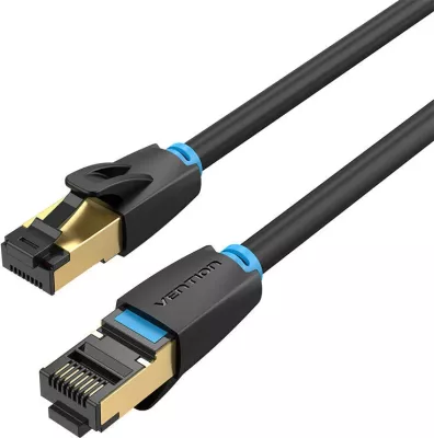Kabllo rrjeti Vention IKABK CAT8, 8m, 40Gbps, e zezë