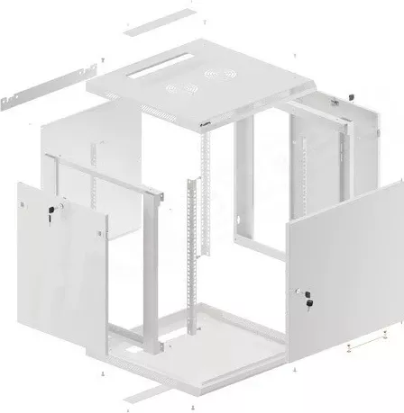 Kabinet për server Lanberg WF01-6612-00S, 19", (600x600x645.70mm), i bardhë