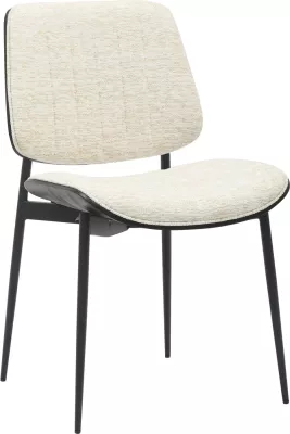 Karrige për ngrënie CONTI FH9983.02, metal i zi & dru i përpunuar, pëlhurë e kremtë, 48.5x56x82.5 cm, set prej 2 copash