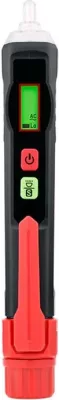Detektor tensioni pa kontakt Habotest HT101, me ekran LCD, dritë LED, i zi me të kuqe