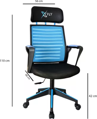 Karrige gaming Skye Decor, XFly, ngjyrë kaltër