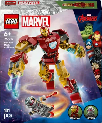 Set ndërtimi LEGO Marvel 76307 Iron Man Mech vs. Ultron, 101 pjesë, multikolor