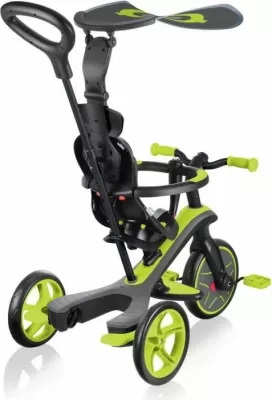 Biçikletë për fëmijë Globber Explorer Trike 4in1, e zezë dhe e verdhë