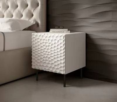 Komodinë Cama Mable Hole, 44x40.5x53.5 cm, e bardhë/mat