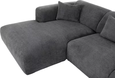 Divan qoshe, BRICKEN FH3275.04L, pëlhurë antracit, 110-282x98-160x72H cm