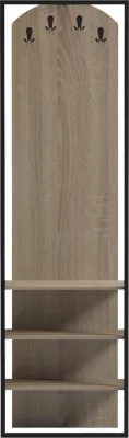 Varëse palltosh me rafte, metal i zi, melaminë Sonama, NINO FH18382.01, 53x31.5x180cm