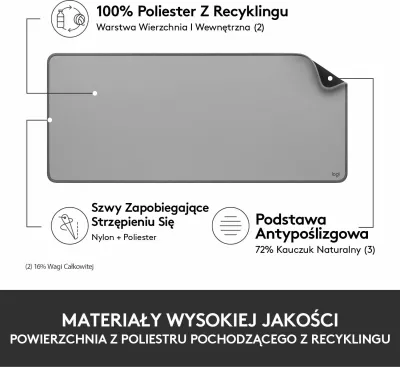 Mauspad Logitech Studio Series 956-000052 70x30cm, gri e mesme