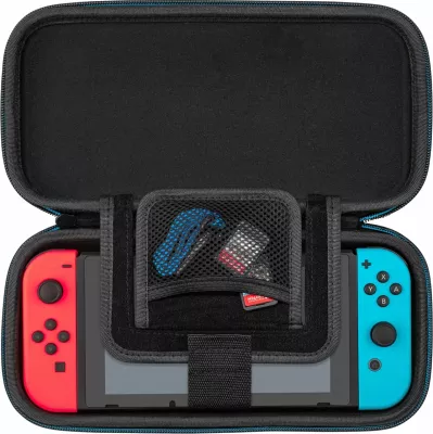 Kasë udhëtimi PDP Mario Escape për Nintendo Switch/Lite/OLED, me stand të integruar, bardhë me kaltër