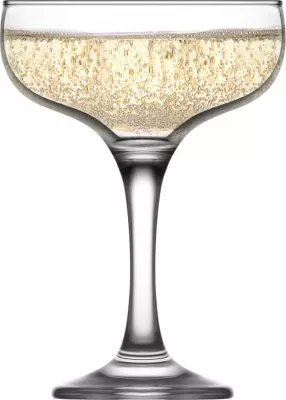 Gotë coupe shampanje LAV Sofia 235 ml, transparente, set 12 copë
