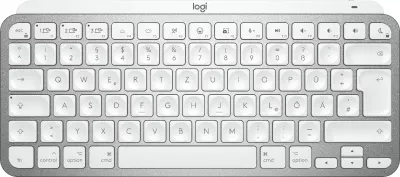 Tastierë Logitech MX Keys Mini për Mac, Mini, Wireless, Bluetooth, QWERTZ, LED, Gri
