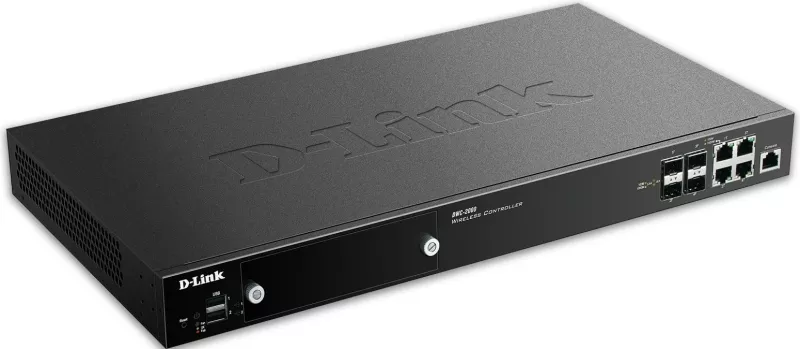 Kontrollues wireless D-Link DWC-2000, 4 porta LAN, menaxhim deri 64 AP, e zezë