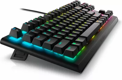 Tastierë mekanike gaming Alienware RGB Tenkeyless, Cherry MX Red, USB, e zezë