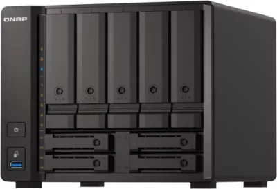 Server NAS QNAP TS-H973AX-8G, 8GB RAM, 9-bay, 1x 10GbE + 2x 2.5GbE, i zi