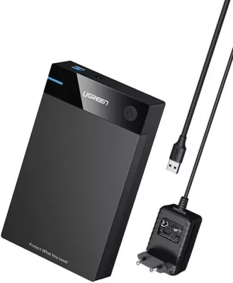 Kasë UGREEN 3.5'' për HDD/SSD, USB 3.0, e zezë