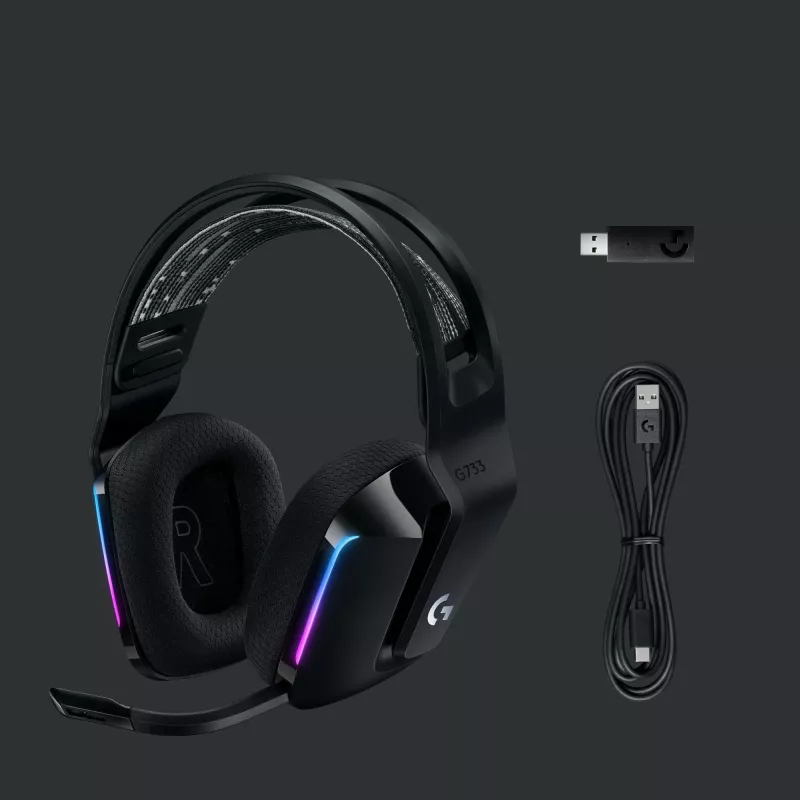 Kufje gaming Logitech G G733 LIGHTSPEED, wireless, RGB, e zezë