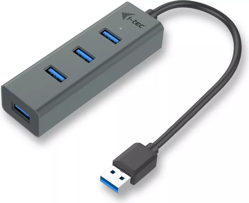 USB HUB i-tec Metal 4 porta, USB 3.0, 5000 Mbit/s, gri
