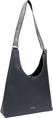 Çantë krahu Calvin Klein WEBBING ADJ STRAP LARGE SHOULDER LV04F3643G, e zezë