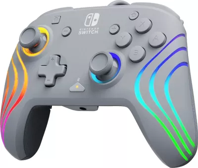 Kontrollor me kabllo PDP Afterglow Wave për Nintendo Switch/Switch OLED, gri