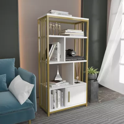 Raft librash Hanah Home, Valero, i bardhë dhe i artë