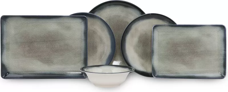 Set enësh për drekë, porcelani, 26 copë, Hermia, BNTS26YS890233, ngjyrë kaltër e errët dhe kafe