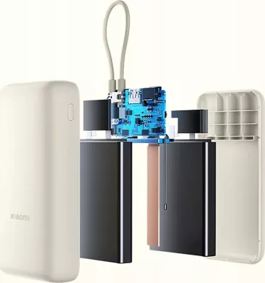 Powerbank Xiaomi PB2030MI 20000mAh 33W me kabllo USB-C të integrume, 3 porta, blu
