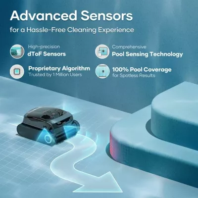 robot pastrues pishine me bateri AIPER Scuba X1, thithje 420 LPM, 180 min, pastrim fund/mure/vijë uji, stacion karikimi pa kabllo, zi/gri