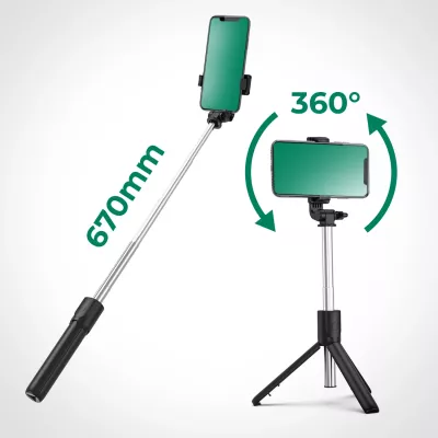 Selfie stick Hurtel WRY1S me tripod, për telefon, 67 cm, e zezë