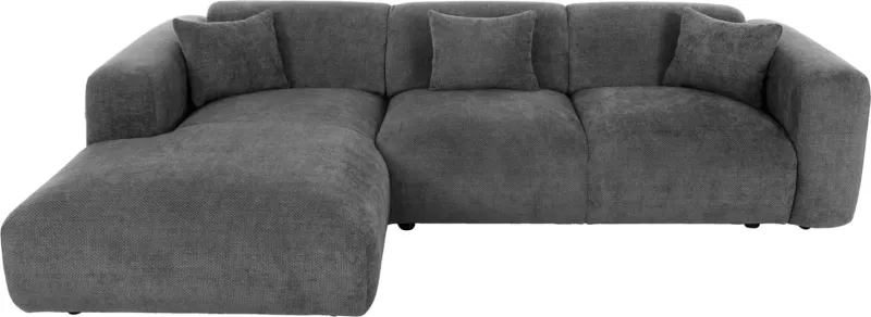 Divan qoshe, BRICKEN FH3275.04L, pëlhurë antracit, 110-282x98-160x72H cm