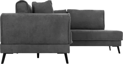 Këndare me shtrat, Zenora, kënd i djathtë, material stof ngjyrë gri e errët, FH3337.01R, 303x214x80cm