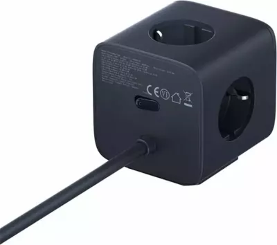 Zgjatues rryme Baseus EnerFill FA11 67W, 3 prizë Schuko + 2x USB-C + 1x USB-A, kabllo 1.5 m, i zi