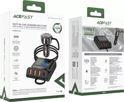 Karikues makine Acefast B11, 138W, 6 porta USB-A/USB-C, i zi