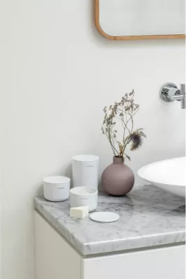 Kavanozë ruajtës për banjo Brabantia ReNew 281327, të grumbullueshëm, set 3 copë, të bardhë