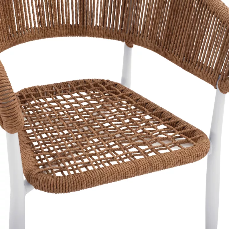 Karrige e bardhë alumini EULO me ratan sintetik bezhë FH5783.02 56x60x78H cm