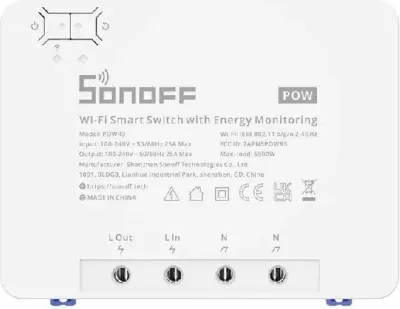 Ndërprerës i mençur WiFi Sonoff POWR3, matje e konsumit të energjisë, i bardhë