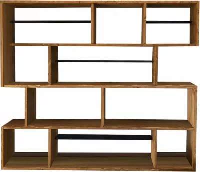 Raft librash Skye Decor, dru pishe, ngjyrë teak, CPT6004-200, 200x200x30cm