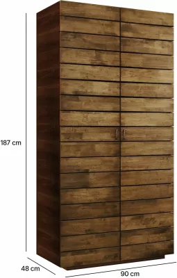 Dollap rrobash Skye Decor, Rb-167, ngjyrë kafe, 90x187x48 cm