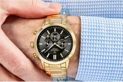 Orë dore meshkuj Giewont GW8510-B5, gold black, set