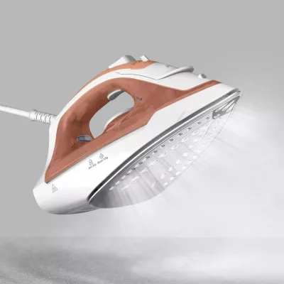 Hekur Tefal Virtuo 30 FV2C40E0 2000 W, pllakë qeramike, avull/dry, Peach/White