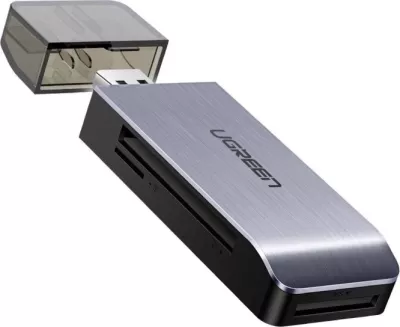 Lexues kartelash memorie UGREEN 50541, 4-në-1 USB 3.0 (SD/microSD/CF/MS), argjend