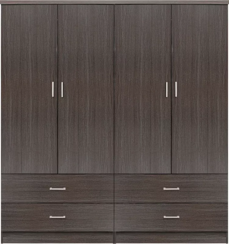 Set 2 copë Gardërobë 4 fletë me 2 sirtarë Zebrano 160x42x181 FH11349.01