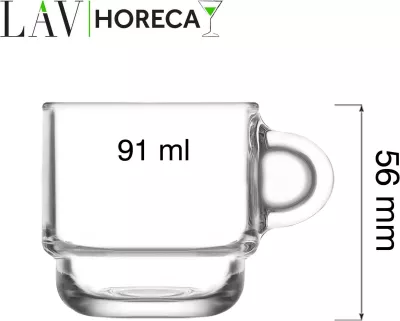Filxhan espresso LAV HORECA Cambridge 91 ml, set 12 copë, transparent