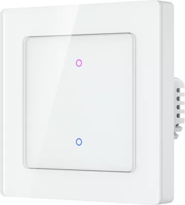 Ndërprerës dritash me prekje Wi‑Fi, Avatto TS20‑EU‑W2, 2‑kanal, 2.4 GHz, kompatibil me Tuya/Smart Life/Alexa/Google Home, i bardhë