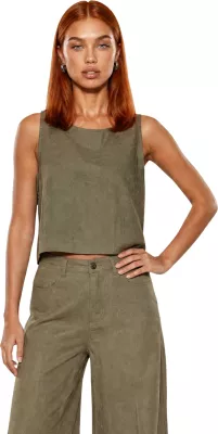 Crop top I am 17612, për femra, jeshile sherebele