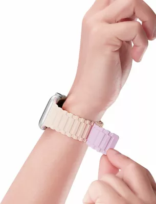 Rrip silikon Dux Ducis Armor për Apple Watch Ultra, SE, 9, 8, 7, 6, 5, 4, 3, 2, 1 (49, 45, 44, 42 mm), rozë-lejla